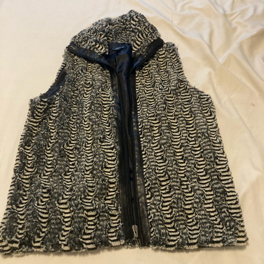 Lisa International Faux Fur Animal Print Vest